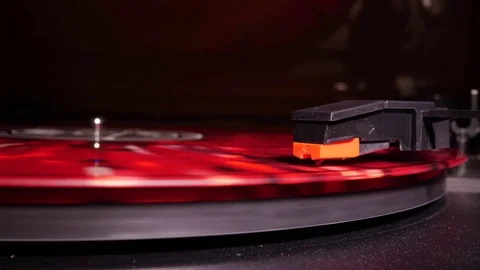 Record player playing in slowmo Stock Footage 77021993