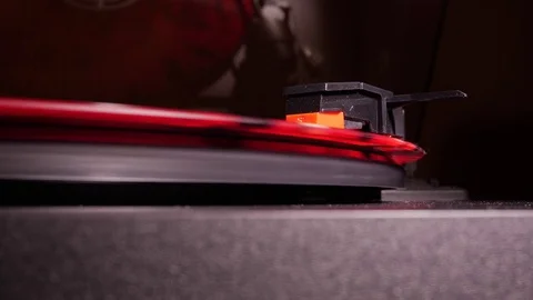 Record player playing in slowmo Stock Footage 77022186