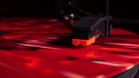 Record player playing in slowmo Stock Footage 77022550