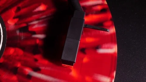 Record player playing in slowmo Stock Footage 77022697