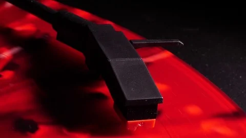 Record player playing in slowmo Stock Footage 77022818