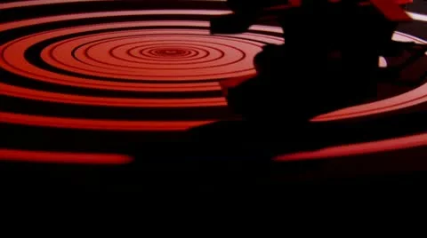 Record player, spiral, red light Vídeo Stock 9127324