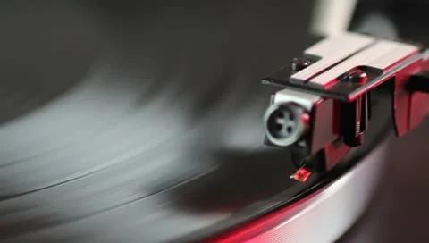 Record Player - Start Up - Red Light Stock Footage 10605136