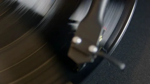 Record Player Stylus On Spinning Record Stock Footage 43090974