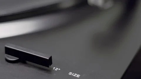 Record player switch close up at night Stock Footage 86131693