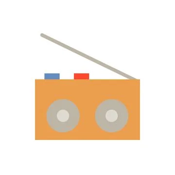 Record player, technology icon. Simple color vector elements of hipster style Stock Illustration
