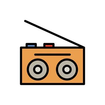 Record player, technology icon. Simple color with outline vector elements of イラスト素材