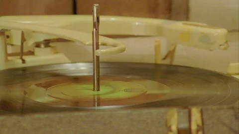 Record player turned on 1970s Stock Footage 272312571