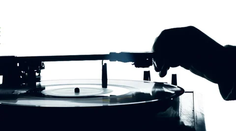 Record Player on White Background Stock Footage 35559570
