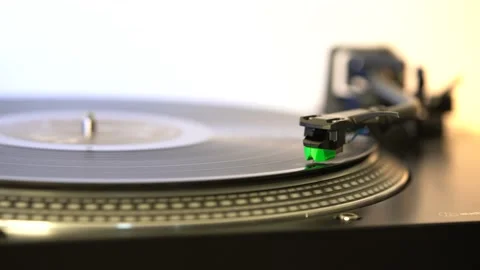 The record player works in multi-colored lights Stock Footage 201616054