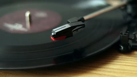 Record Player/Turntable Needle Slow Speed Stock Footage 106926266