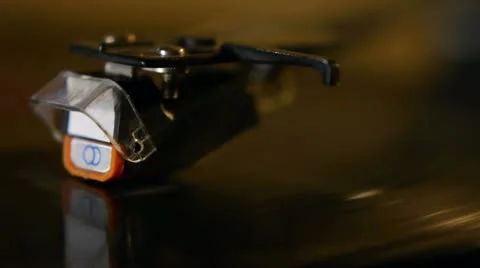 Record playing on turntable Stock Footage 13123173