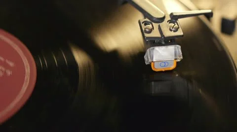 Record playing on turntable Stock Footage 13129700
