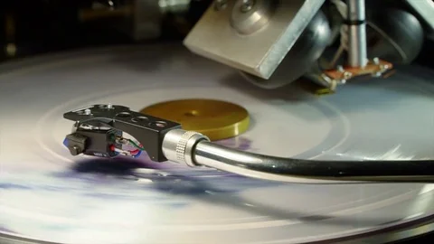 Record Plays on Vinyl Lathe Stock Footage 81516975