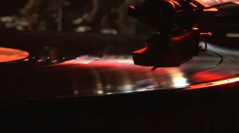 Record pleyer, blue light and smoke Stock Footage 1050377