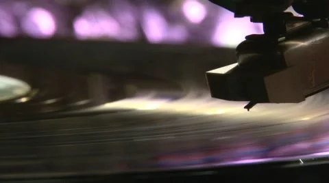 Record pleyer, violet light Stock Footage 1073285
