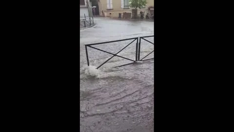 Record Rainfall Hits Paris, France Causing Major Flooding Stock Footage 247498331