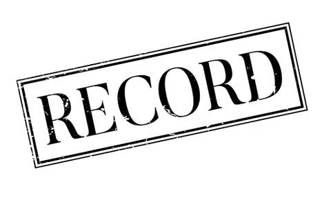 Record rubber stamp 스톡 일러스트