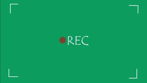 Record Screen, camera viewfinder with blinking rec icon animated video Stock Footage 308241613