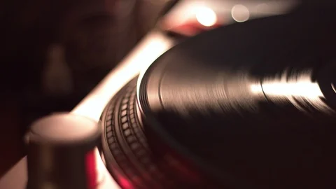 Record Spinning on Turntable Stock Footage 87617573