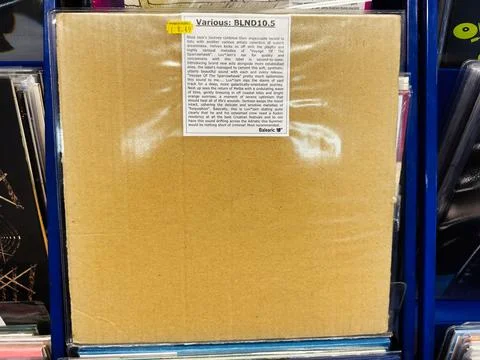 Record store display of Various BLND10.5 Balearic compilation album 1998 in.. Stock Photos