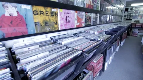 Record Store Walk Around Stock Footage 65766309