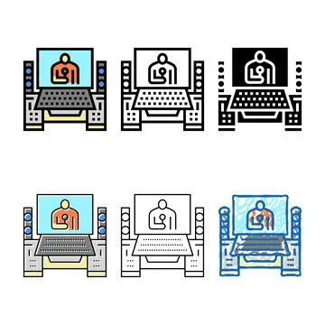 Record studio color icon vector stylized Stock Illustration