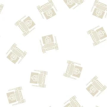 Record studio glyph seamless pattern Illustrazione stock