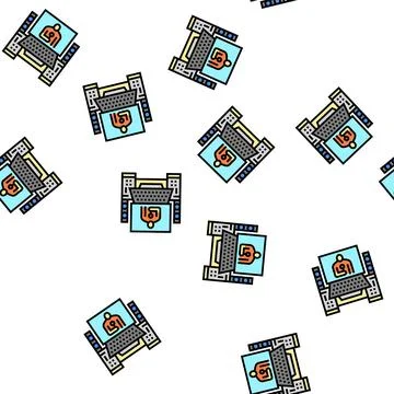 Record studio vector seamless pattern Stock Illustration