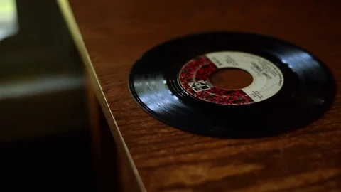 Record on table Video stock 80288682