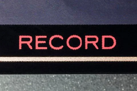 Record Tape Button Macro Detail Stock Photos