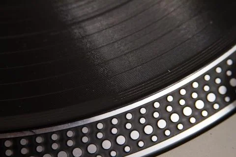 Record on a turntable - close-up Stock Photos