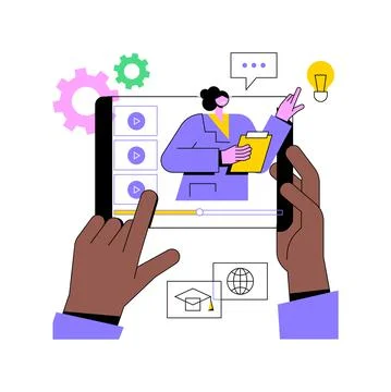 Recorded classes abstract concept vector illustration. Stock Illustration