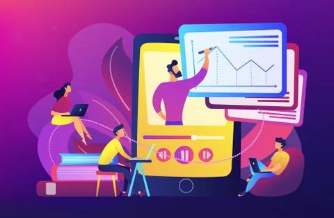 Recorded classes concept vector illustration. Stock Illustration