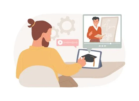 Recorded classes isolated concept vector illustration. Ilustración de archivo