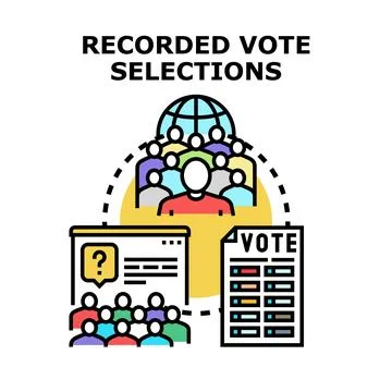 Recorded vote selections concept with people voting Stock Illustration