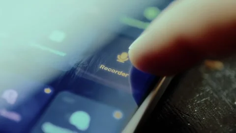 Recorder app icon on smartphone screen Stock Footage 326945497