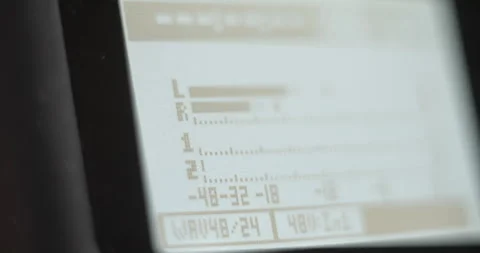 Recorder device vu meter, adjusting gain level Stock Footage 280522713
