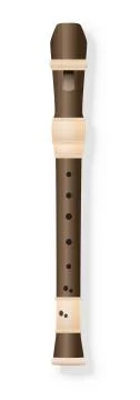 Recorder German Fingering Dark Wood Stock Illustration
