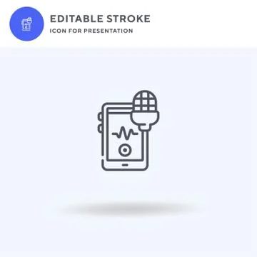 Recorder icon vector, filled flat sign, solid pictogram isolated on white, logo イラスト素材