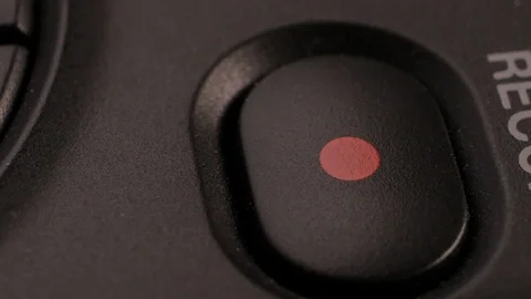 Recorder Record Button in Macro Shot Stock Footage 119425925