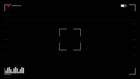 Recorder screen Video Camera Viewfinder Interface Overlay on Black Background Stock Footage 345885701