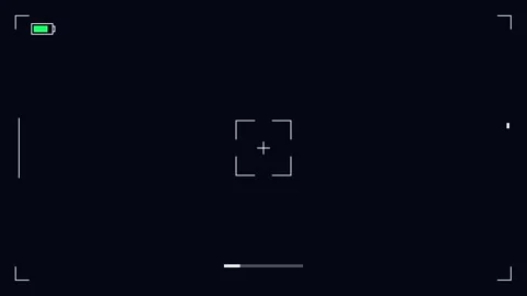Recorder screen viewfinder overlay with digital camera hud and battery status Видео 346567381