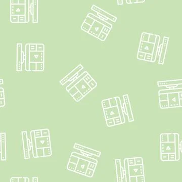Recorder for video surveillance line vector seamless pattern Stock Illustration