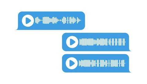Recording of audio message template. Dialogue with audio records in speech Stock Illustration
