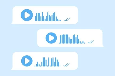 Recording of audio message template. Dialogue with audio records in speech Stock Illustration