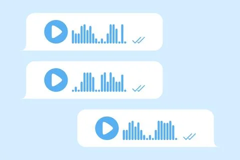 Recording of audio message template. Dialogue with audio records in speech Stock Illustration