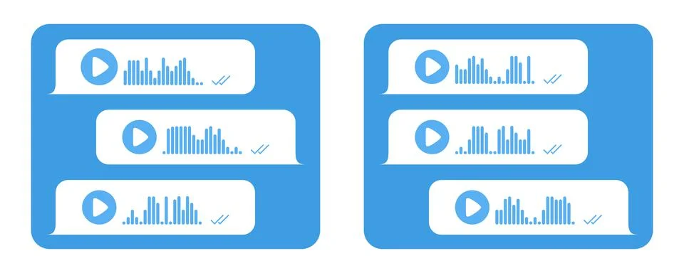 Recording of audio message template. Dialogue with audio records in speech Stock Illustration