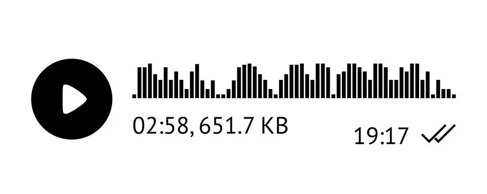 Recording of audio message template. UI element of audio record for smartphones Stock Illustration