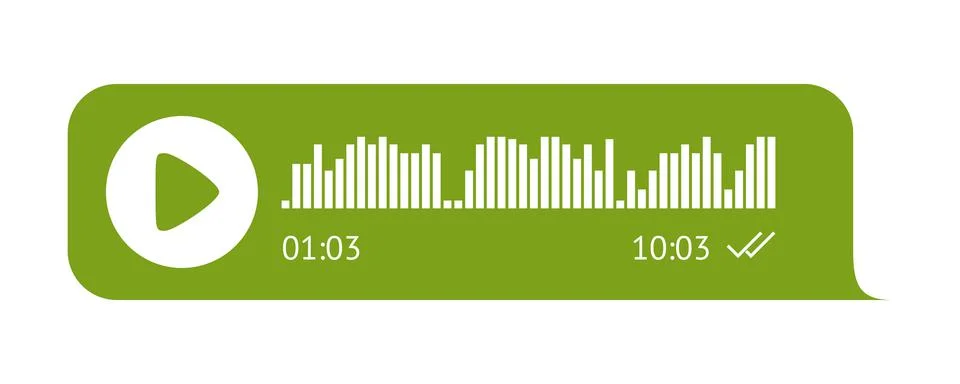 Recording of audio message template. UI element of audio record in speech bubble Stock Illustration